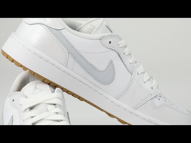 Nike Air Jordan 1 Low G Golf Shoes - White/Pure Platinum/Gum - YouTube