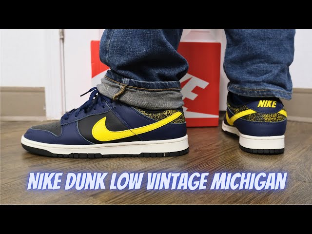 Nike Dunk Low Vintage Michigan On Feet Review - YouTube