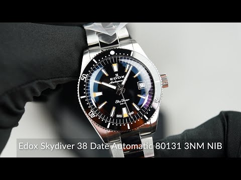 Edox Skydiver 38 Date Automatic 80131 3NM NIB - YouTube