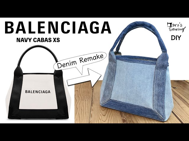 BALENCIAGA] I made a navy cabas tote bag with denim remake