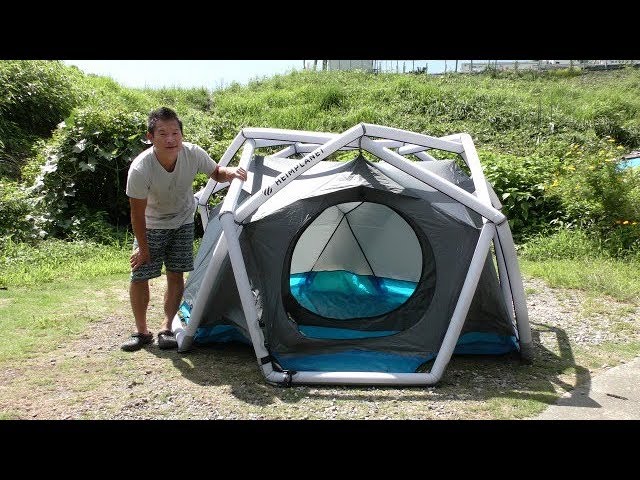 空気で立ち上がるテント！ ザ・ケイブの紹介 - YouTube