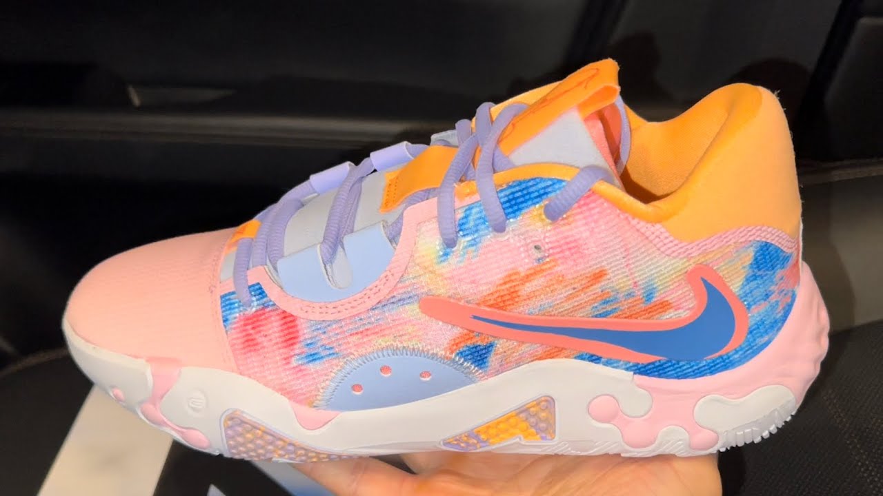 Nike PG 6 Painted Swoosh Blue Pink Basketball Shoes - YouTube
