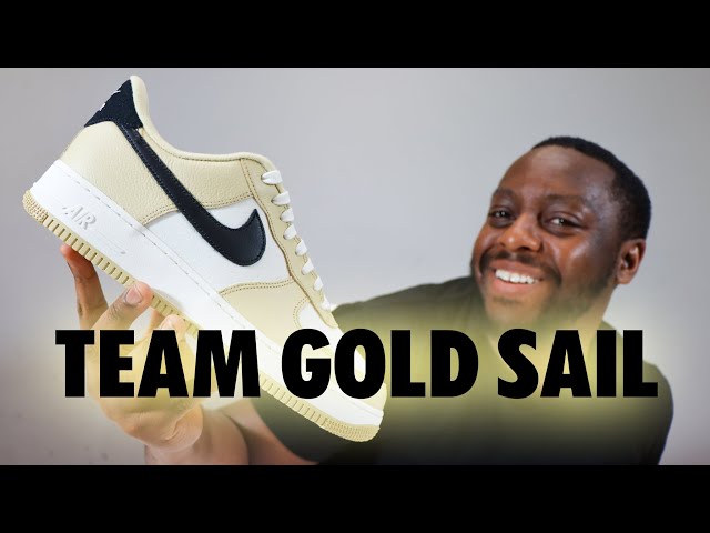 Nike Air Force 1 Team Gold Sail Black On Foot Sneaker Review