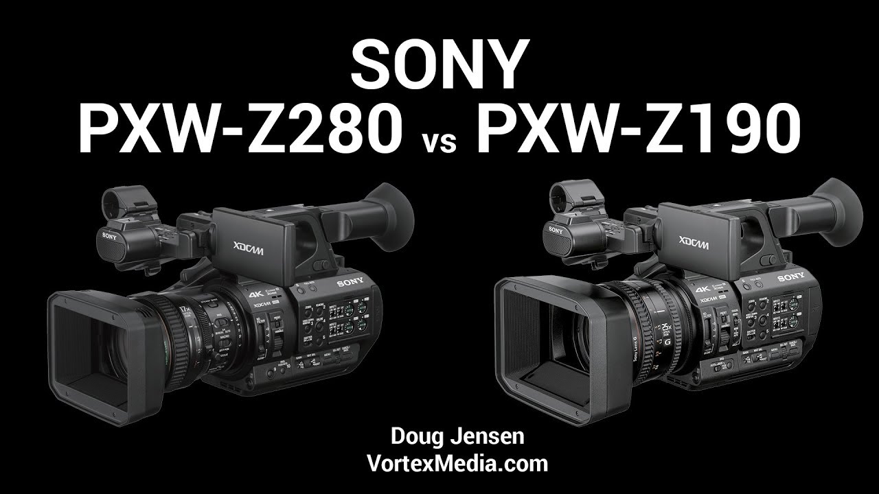 Split-screen comparison of Sony PXW-Z280 and PXW-Z190 - YouTube