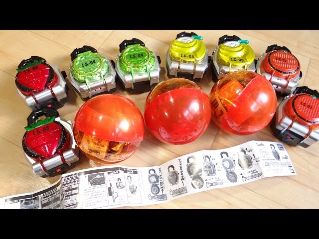 Gashapon Capsule Lockseed 04 Ichigo & Ankh, all 4 types, 3 pieces