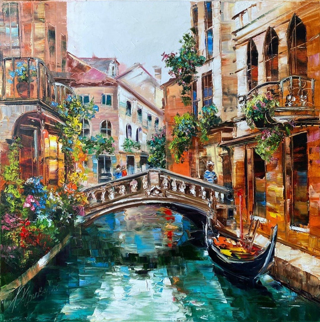 ヴェネツィアの油絵 オリジナルイタリア絵画 ヴェネツィア美術