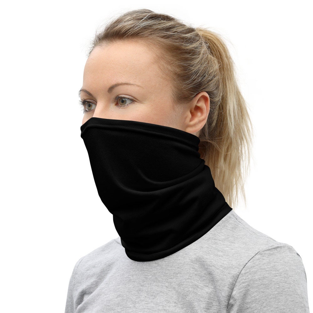 Black Neck Gaiter, Unisex Face Mask, Washable Neck Gaiter Adult