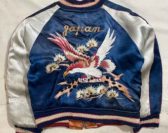 90s Houston Sukajan Japan Souvenir Jacket Dragon Embroidery - Etsy