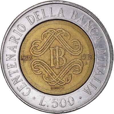 イタリア硬貨 500リラ イタリア銀行創立100周年記念 | 女性の頭部