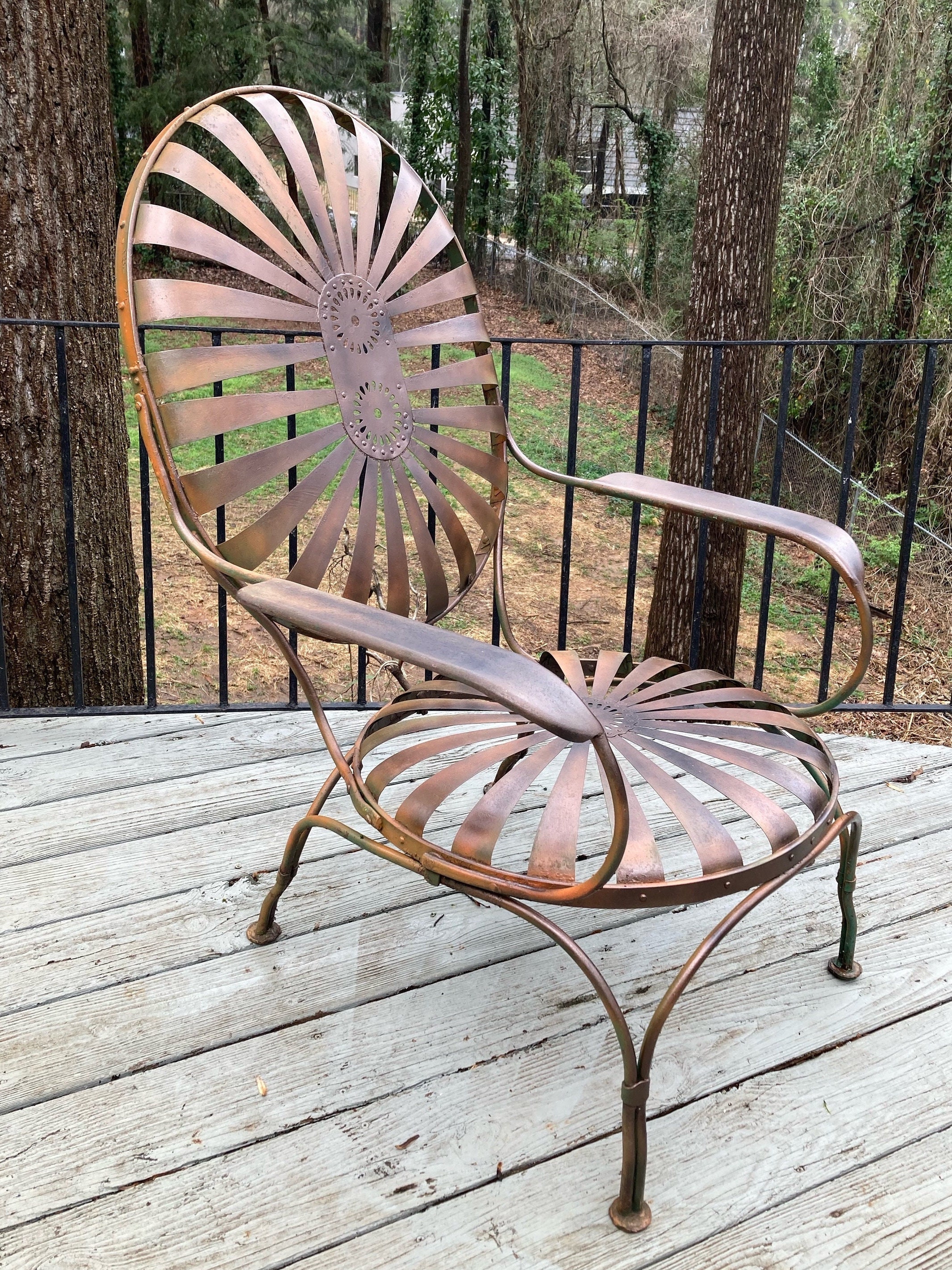 Francois Carre Garden Lounge Chair- Dark Copper Finish - Etsy