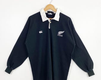 RARE Vintage 90s Distressed Canterbury New Zealand All Blacks