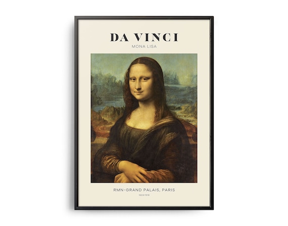 ダ・ヴィンチのモナ・リザ ミッドセンチュリーアートポスター、有名な
