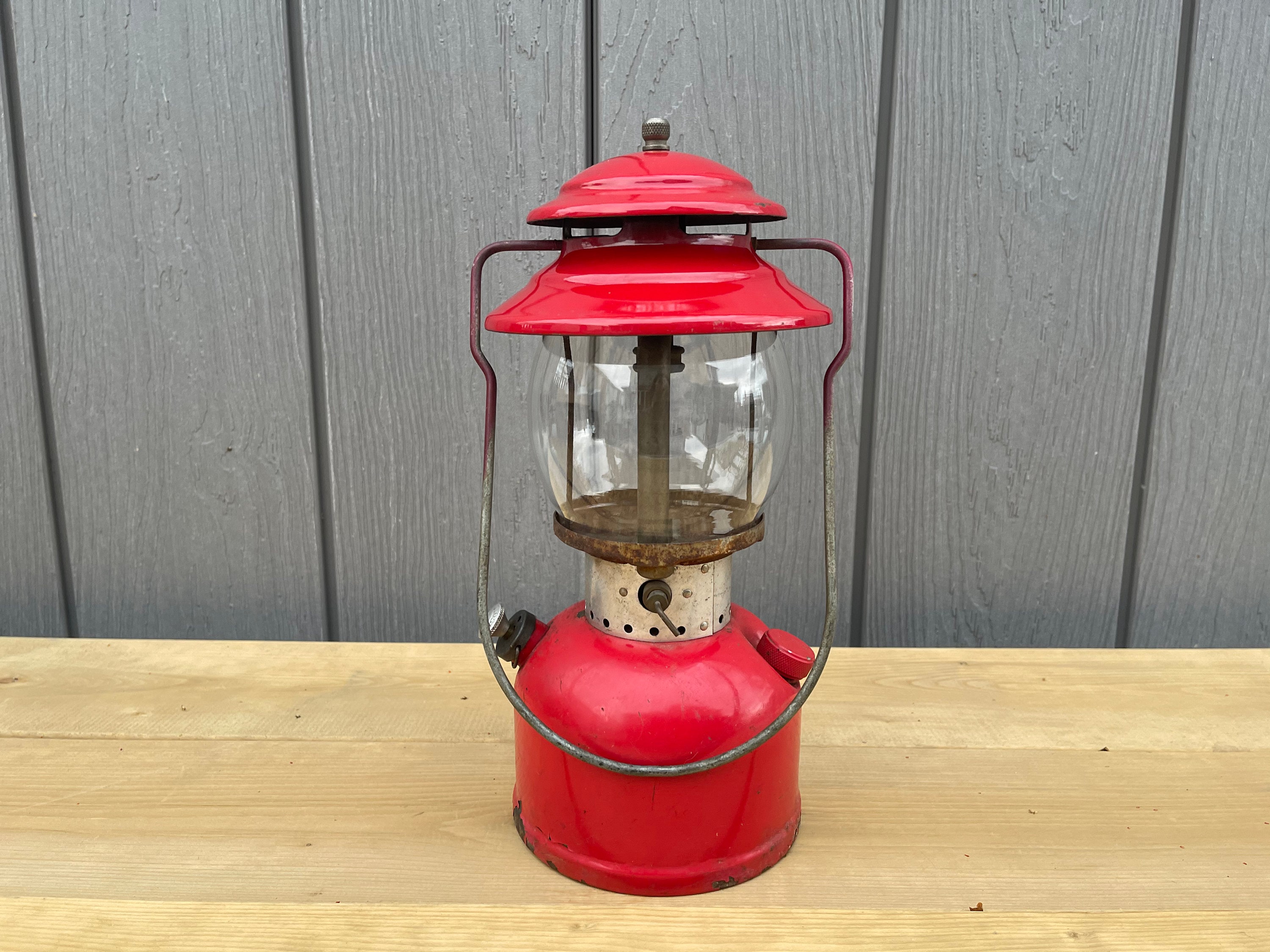 Vintage 1973 Coleman Model 200A Cherry Red Camping Utility Lantern