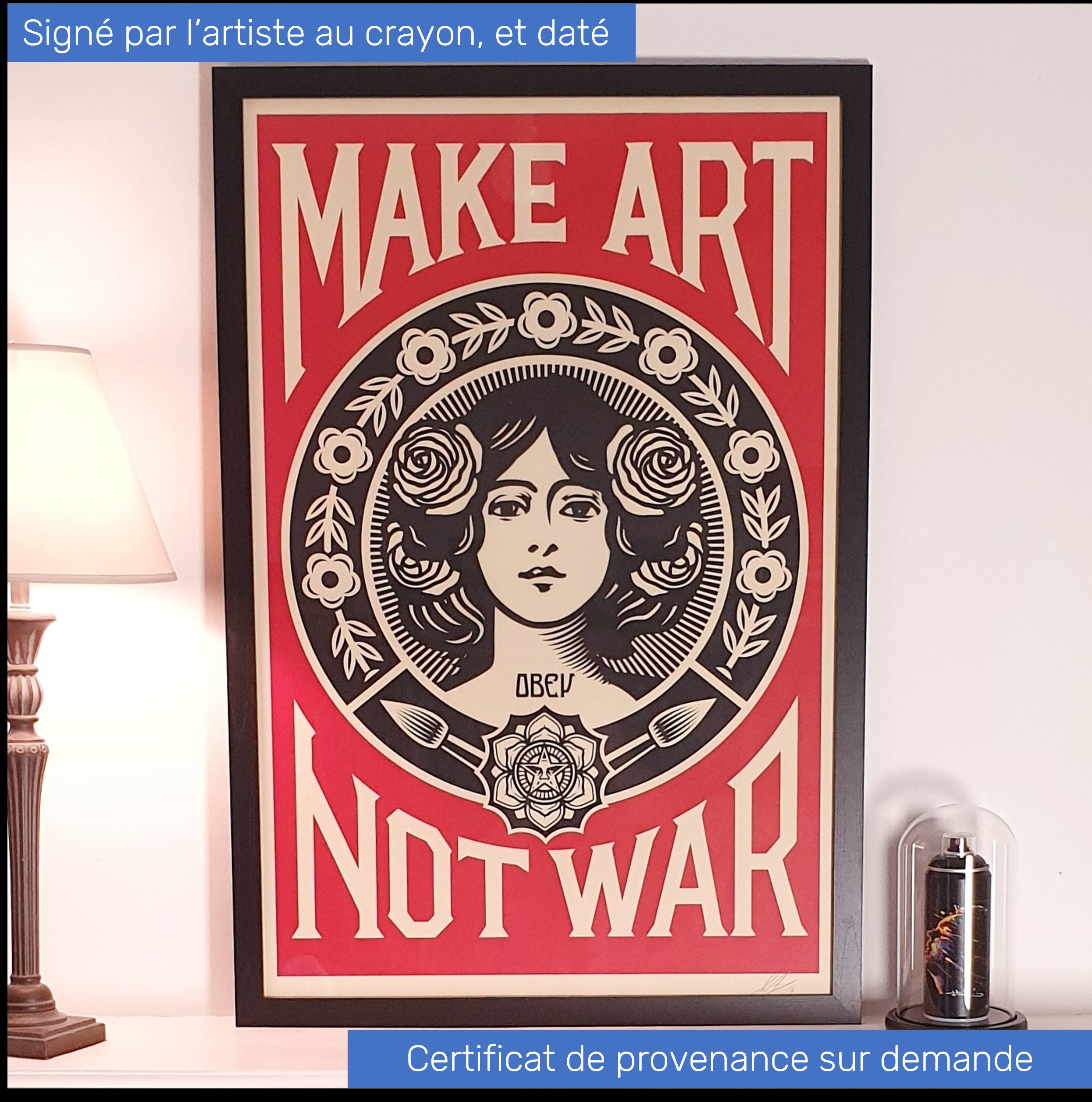 シェパード・フェアリー（OBEY）ポスター - サイン入り - Make Art Not