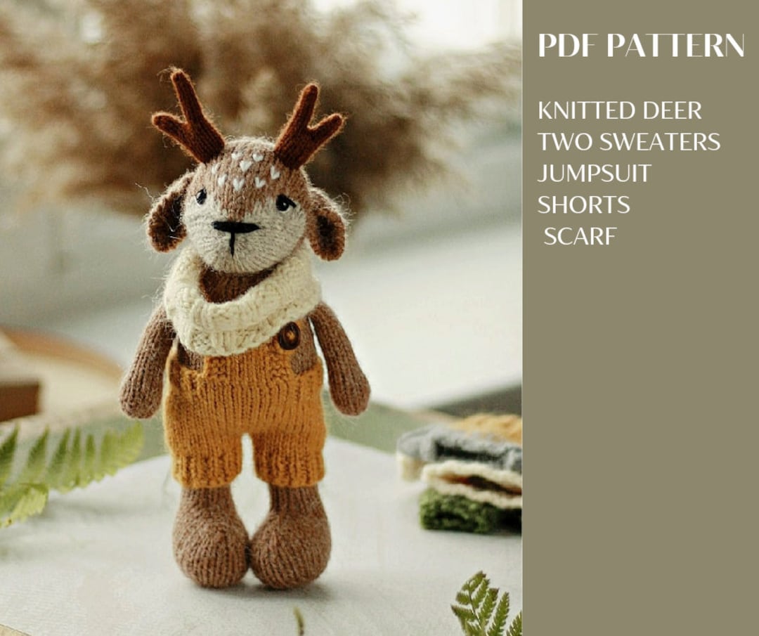 Knitting Deer Pattern. Tutorial Knitted Animals. Amigurumi DIY. - Etsy
