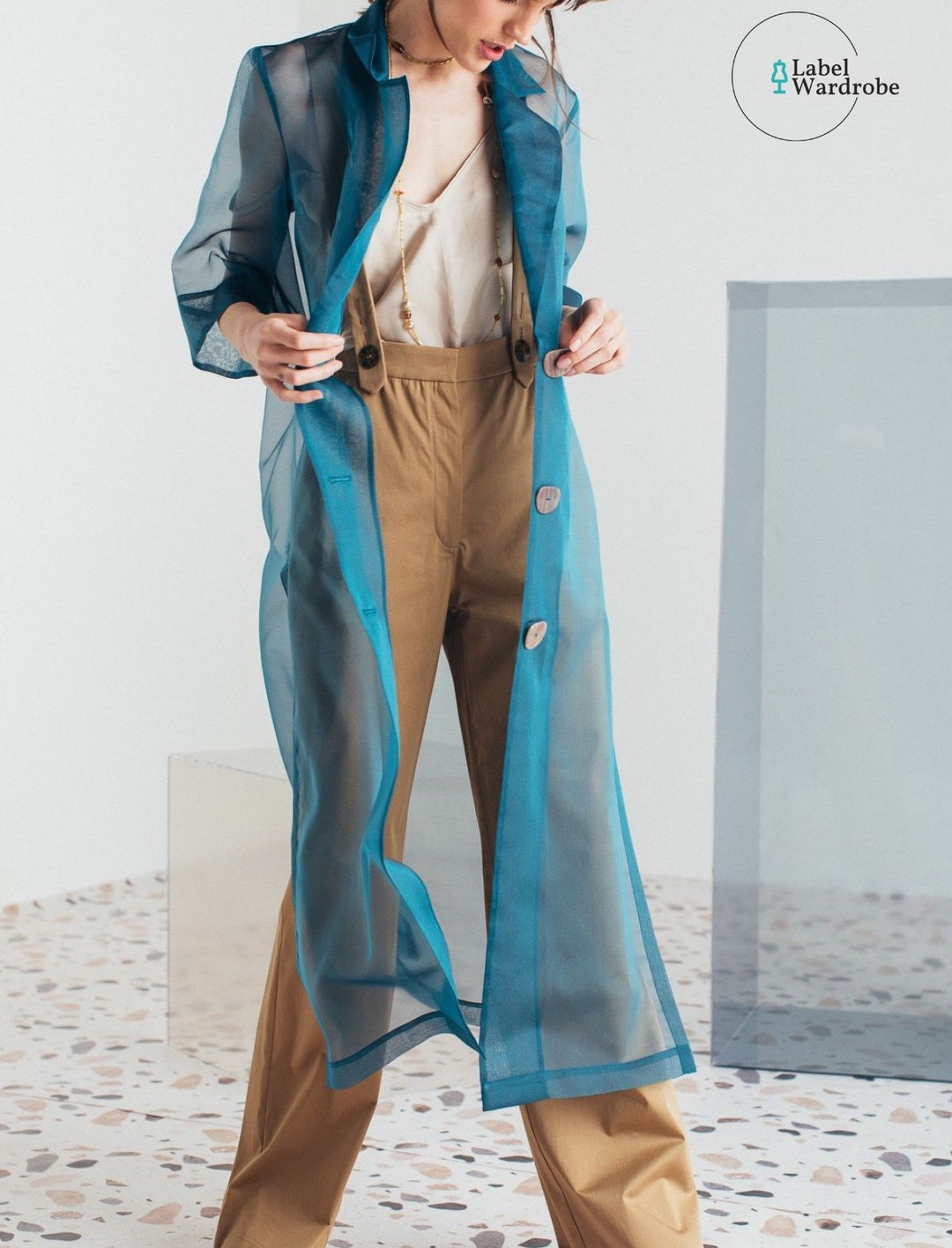Sheer Organza Trench Coat: Transparent Overlay Jacket - Etsy