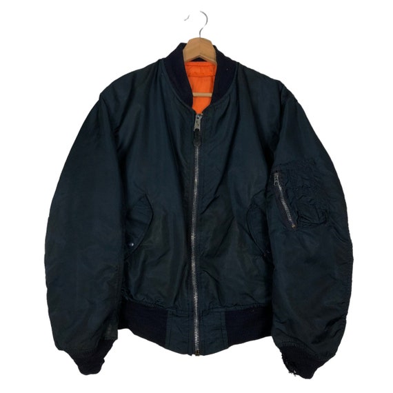 Vintage 90s Alpha Industries MA-1 Bomber Jacket, USA Made, Medium