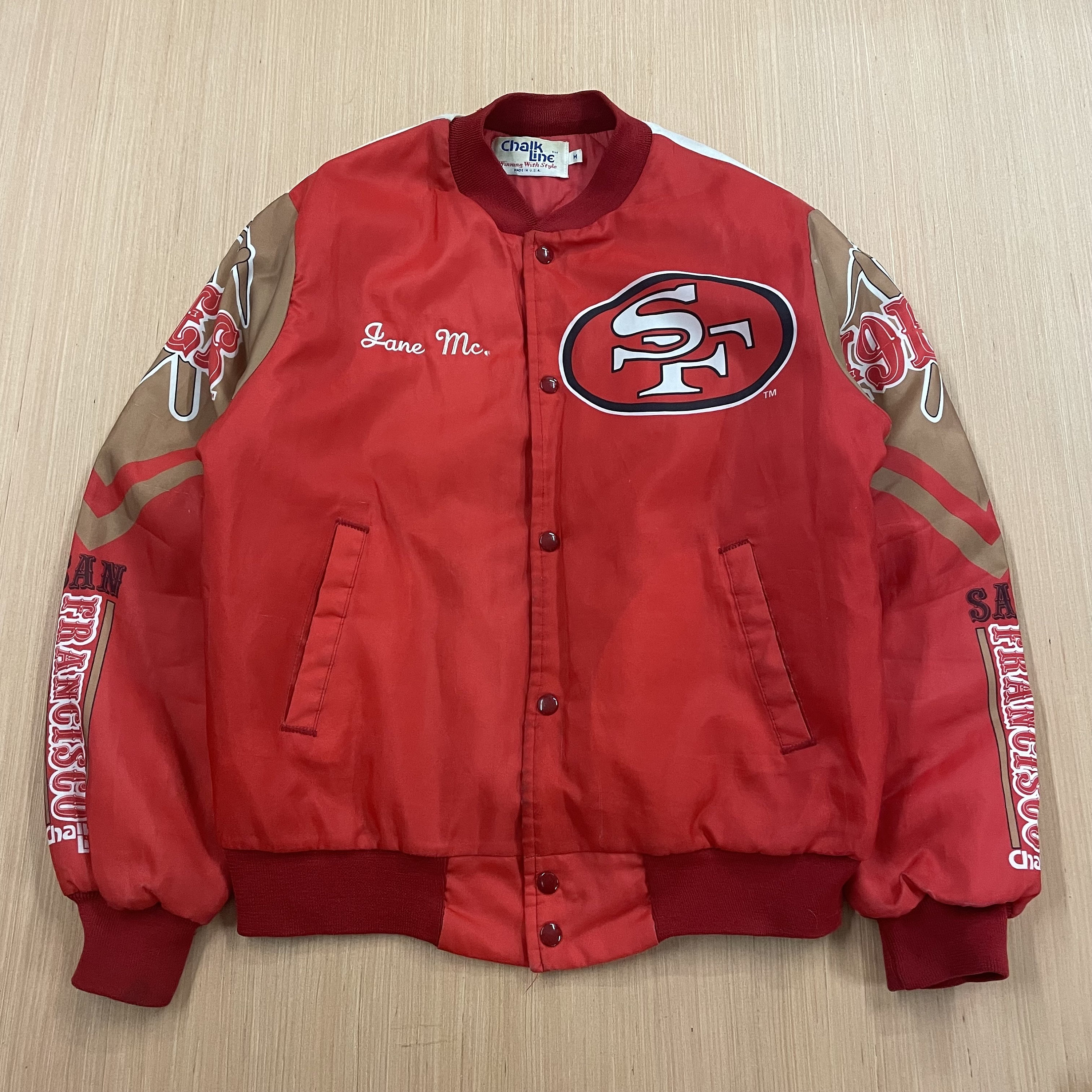NFL、49ers サンフランシスコ ジャケット、チョークライン、90s 【公式