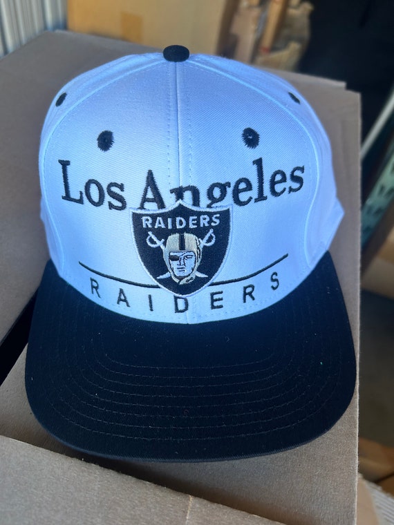 Vintage Los Angeles Raiders A-line White/black Arch Snapback Hat