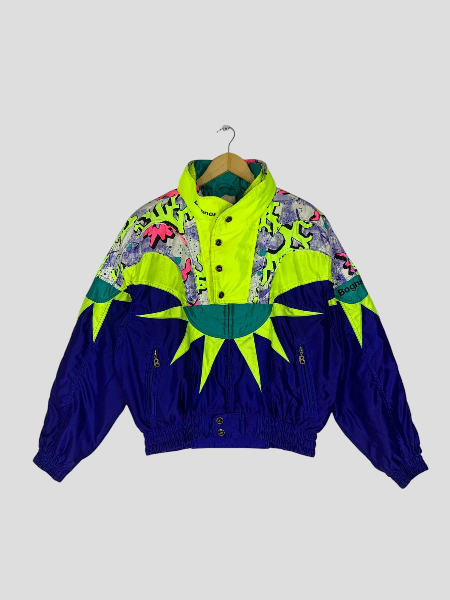 Vintage 90's Bogner Multicolor Ski Wear Jacket Medium Skiing Cold