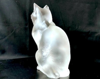 Lalique Crystal Chat Assis Sculpture of a Cat Vintage. - Etsy
