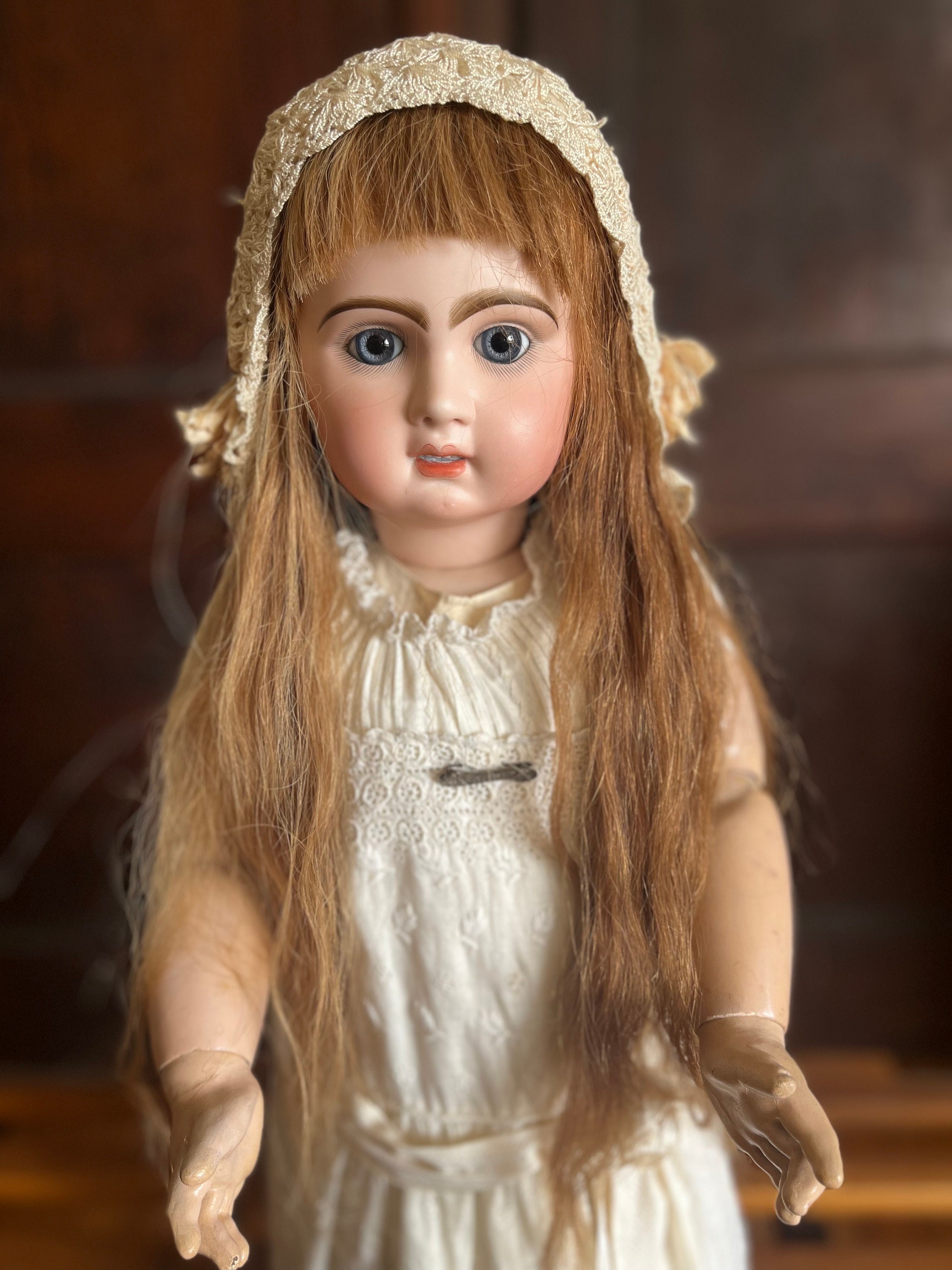 Antique Bebe Jumeau Size 12 Open Mouth and Blue Eyes 27