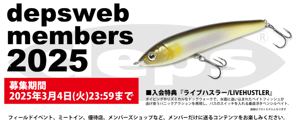 デプスウェブメンバー締め切り迫る！【2025年3月4日(火)まで】 | 釣り
