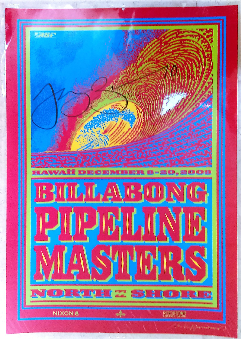 Taj's trophy board 2009 Billabong Pipeline Masters – Surfing Down
