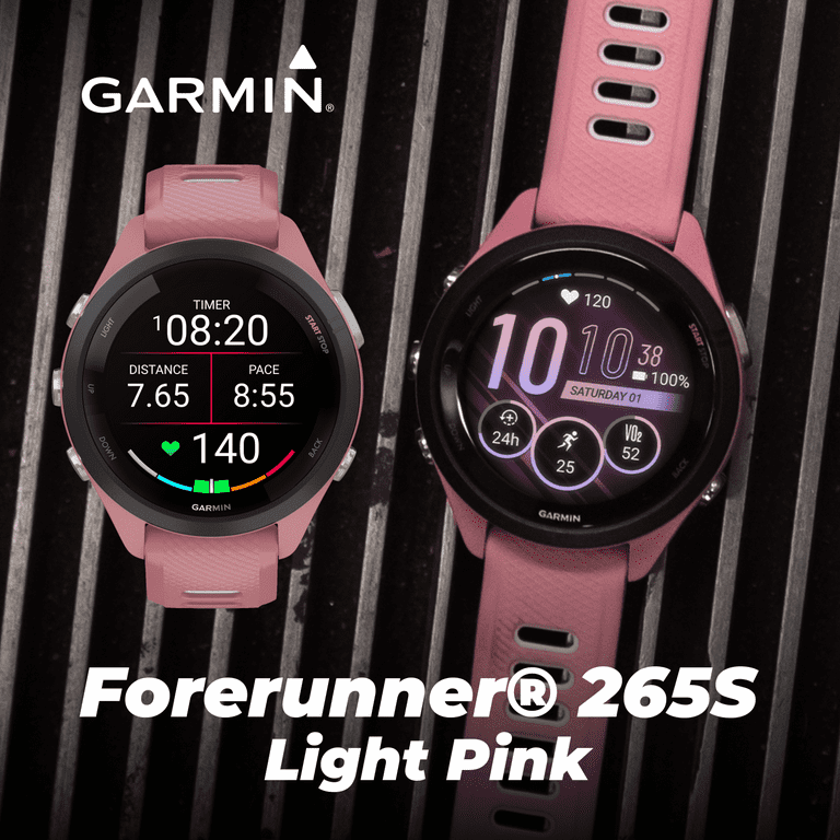 Garmin Forerunner 265S Music GPS Running Smartwatch, Pink with