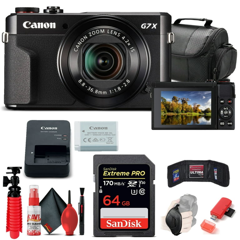 Canon PowerShot G7 X Mark II Camera, WiFi, Flip Screen
