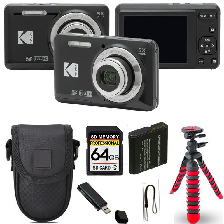 Kodak PIXPRO FZ55 Compact Digital Camera 64GB Kit with Spider