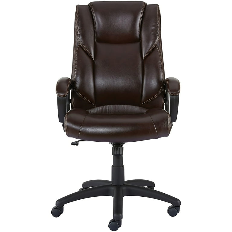 Staples Kelburne Luxura Brown Office Chair with Arms, Executive