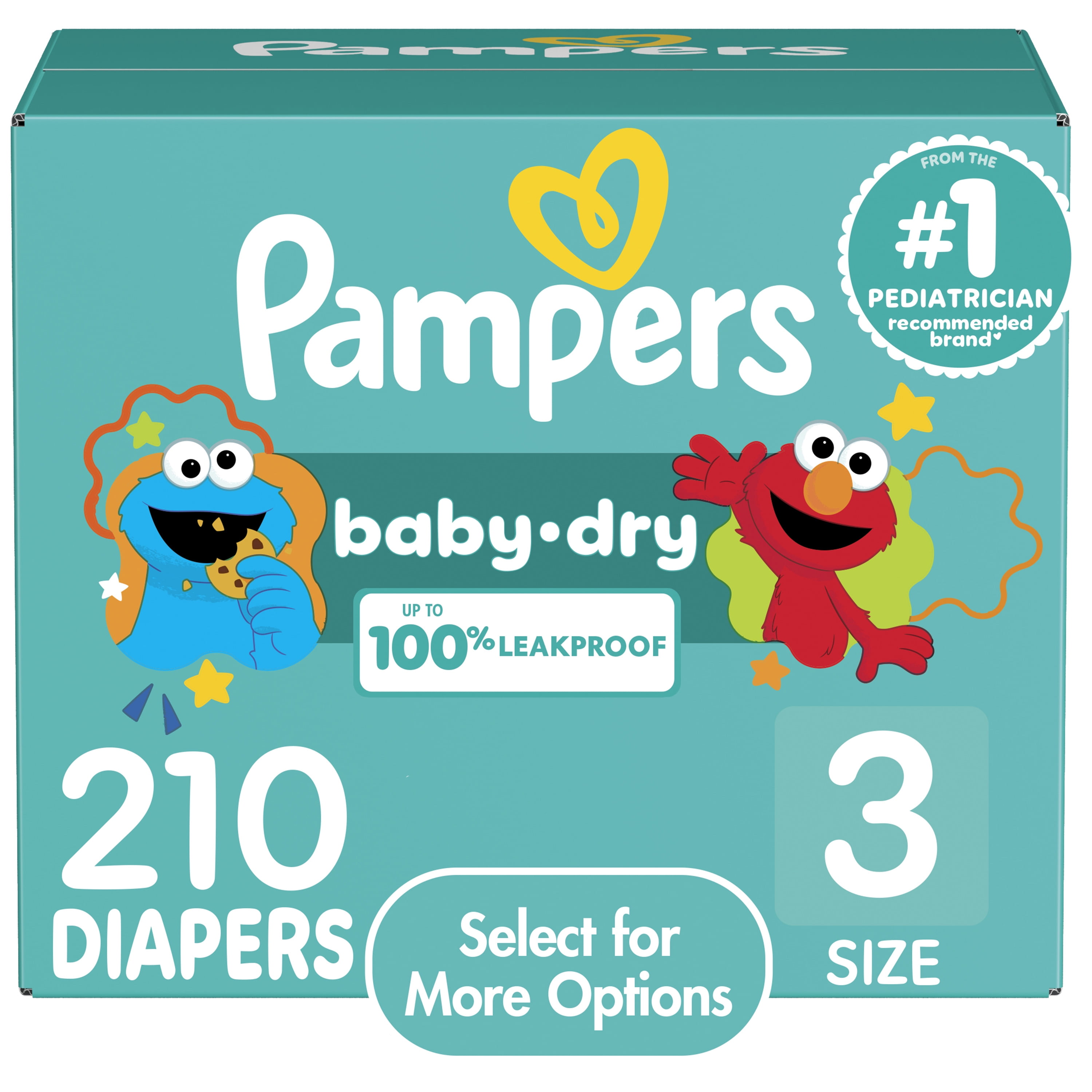 Free Shipping! Pampers Baby Dry Baby Diapers Size 3 210 Count