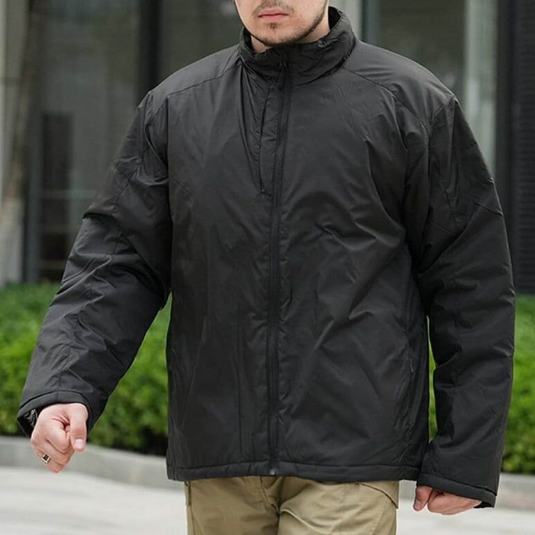 Tawop Jackets for Men Stand Collar Wind Breaker Thermal Cotton