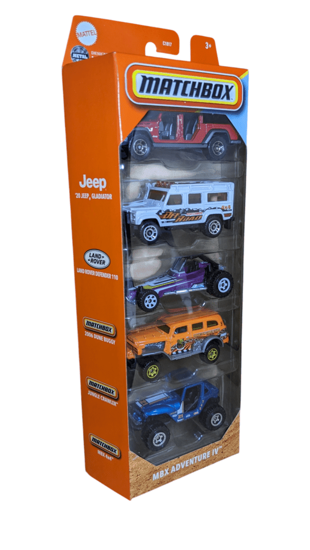 2025 Matchbox MBX Adventure IV 5-Pack Jeep Jungle Crawler
