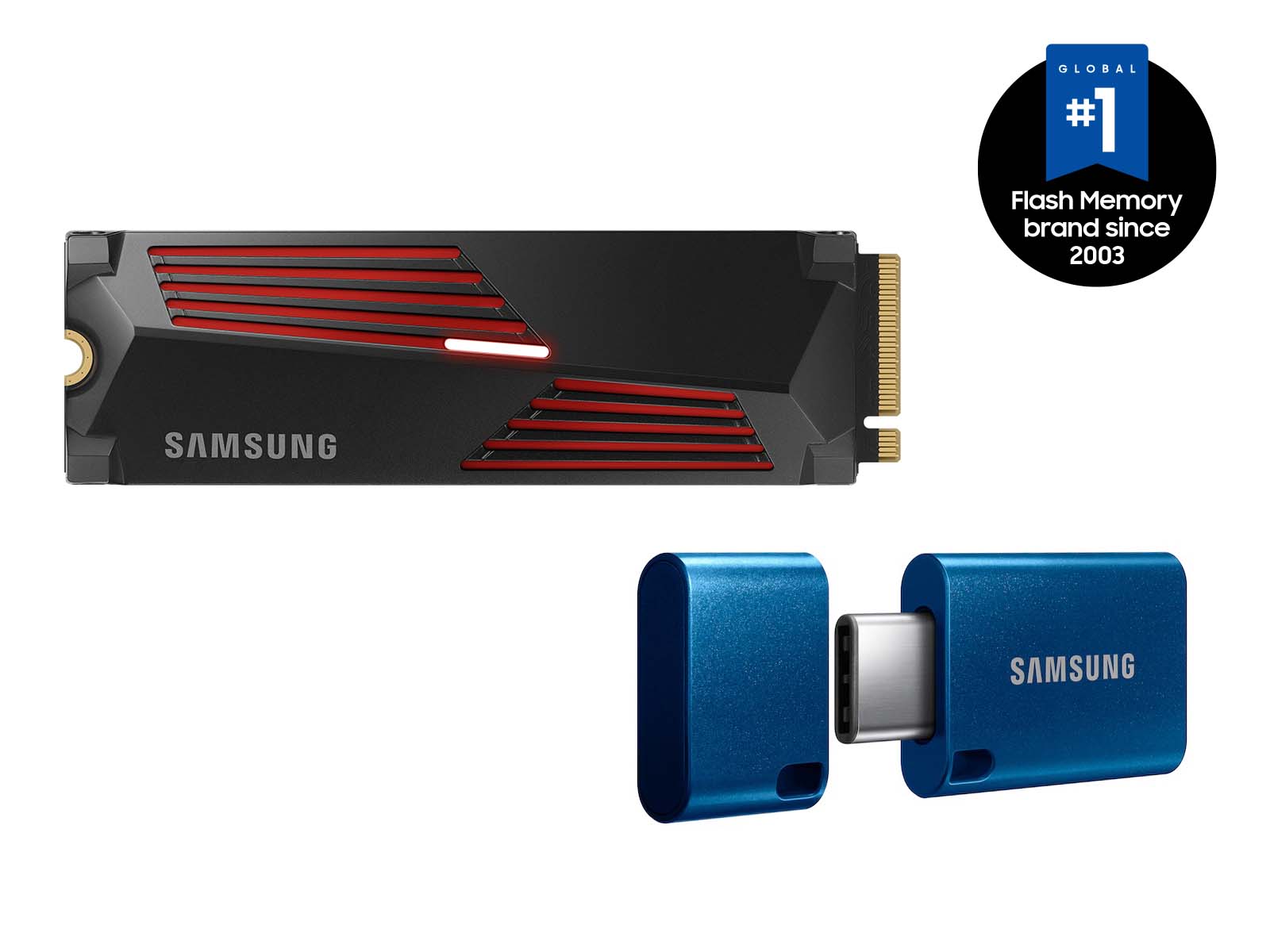 990 PRO w/ Heatsink PCIe® 4.0 NVMe™ SSD 4TB with USB Type-C™ Flash