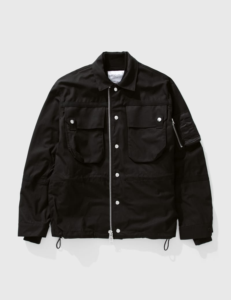 Sacai - ナイロンツイル ミックス ブルゾン-ワーク ジャケット | HBX