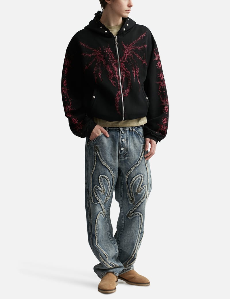 THUG CLUB - Dragon Stud Zip-Up Hoodie | HBX