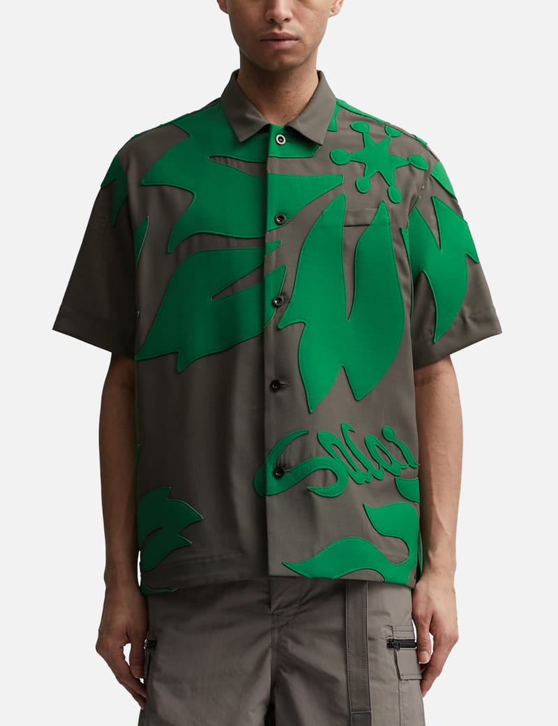Sacai - フローラル エンブロイダリー パッチ スーツシャツ | HBX