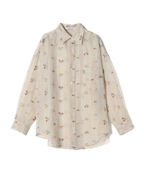 セール】 TICCA:〈手洗い可能〉フラワー エンブロイダリー シャツ