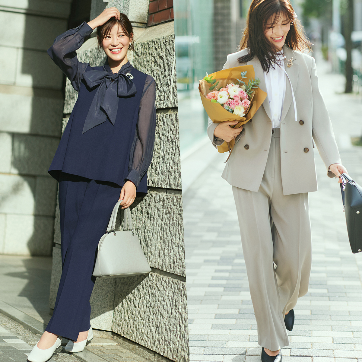 セオリーリュクス】のセットアップがジャケットいらずでキレイ見え