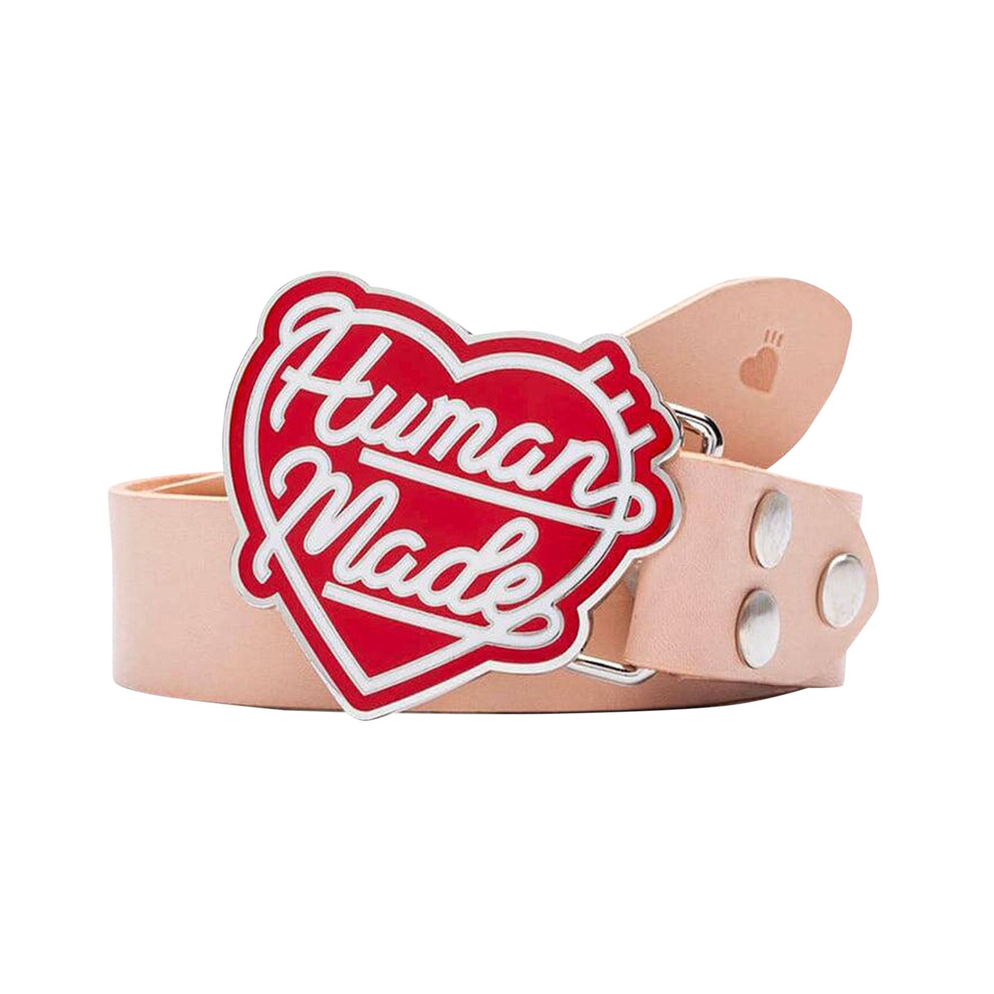 Buy Human Made Heart Leather Belt 'Beige' - HM26GD068 BEIG | GOAT