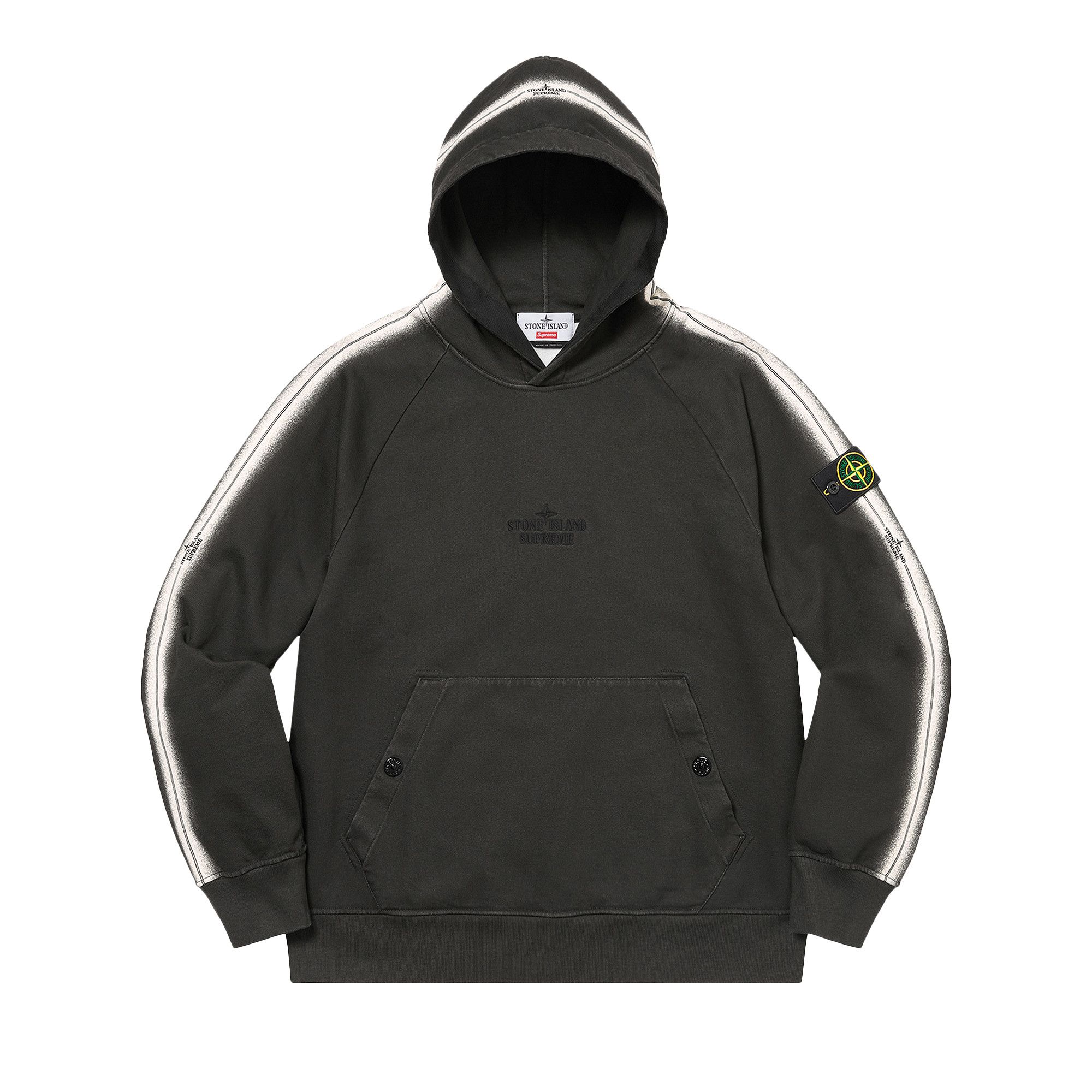 Buy Supreme x Stone Island Stripe Hooded Sweatshirt 'Black
