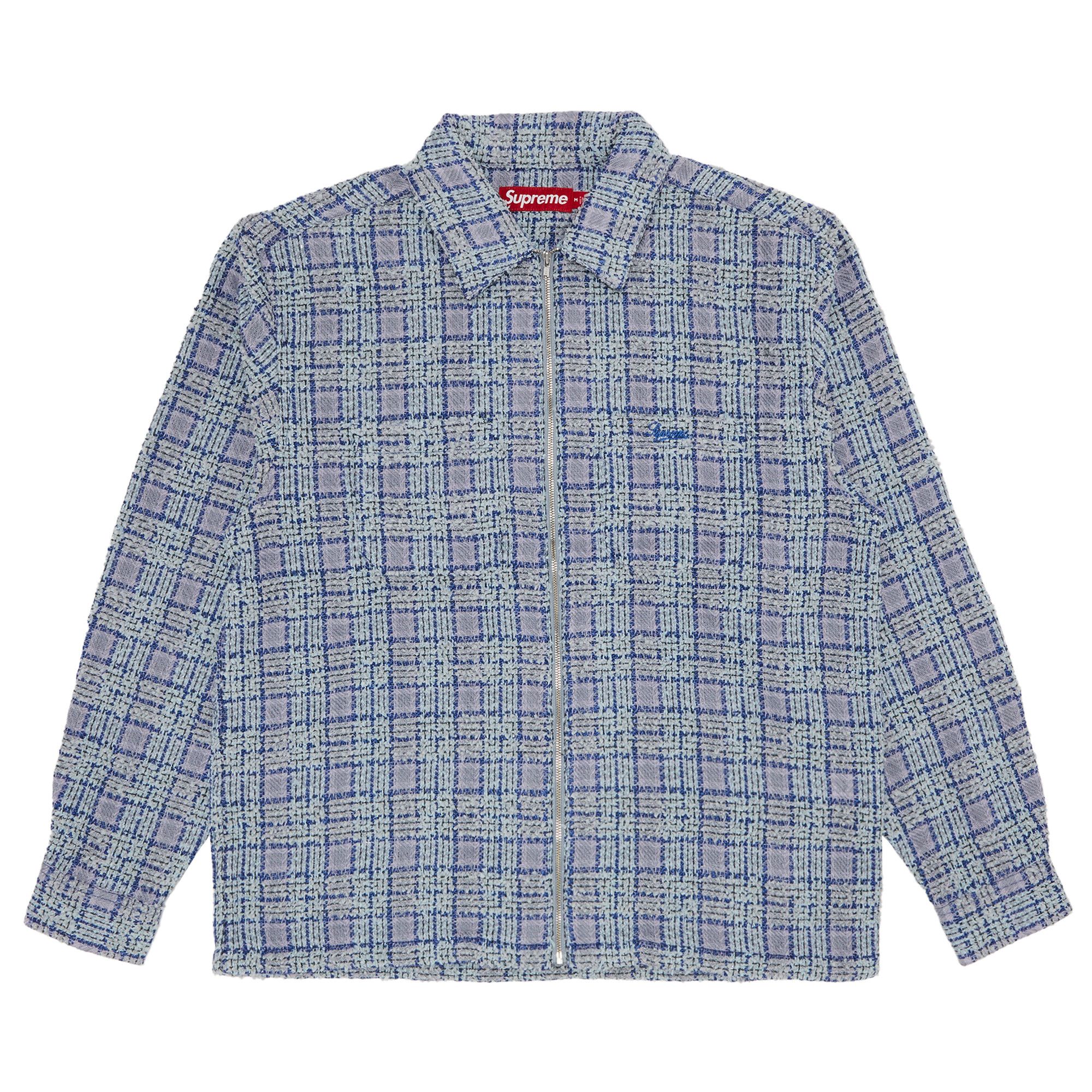 Buy Supreme Bouclé Zip Up Shirt 'Blue' - FW24S25 BLUE | GOAT