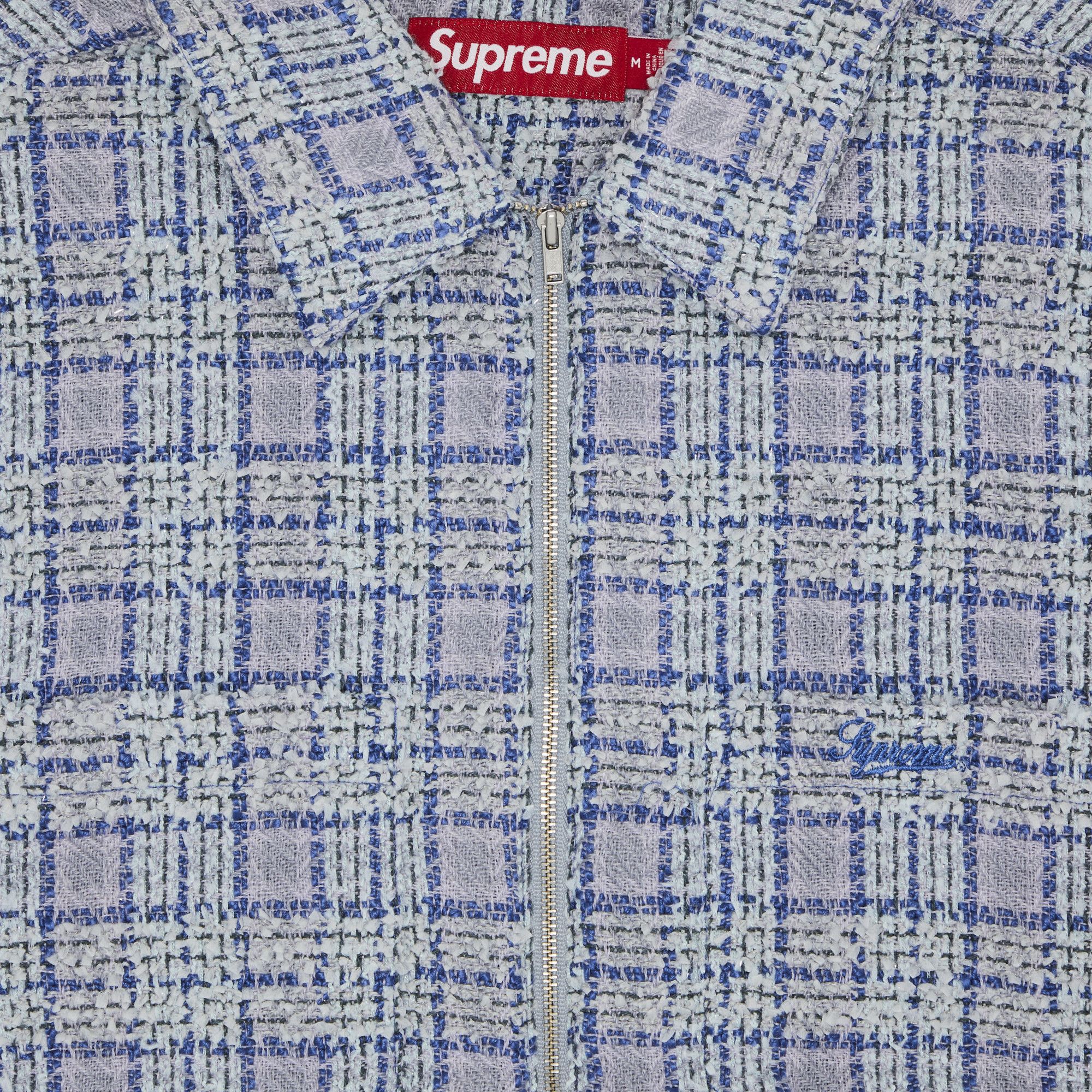 Buy Supreme Bouclé Zip Up Shirt 'Blue' - FW24S25 BLUE | GOAT