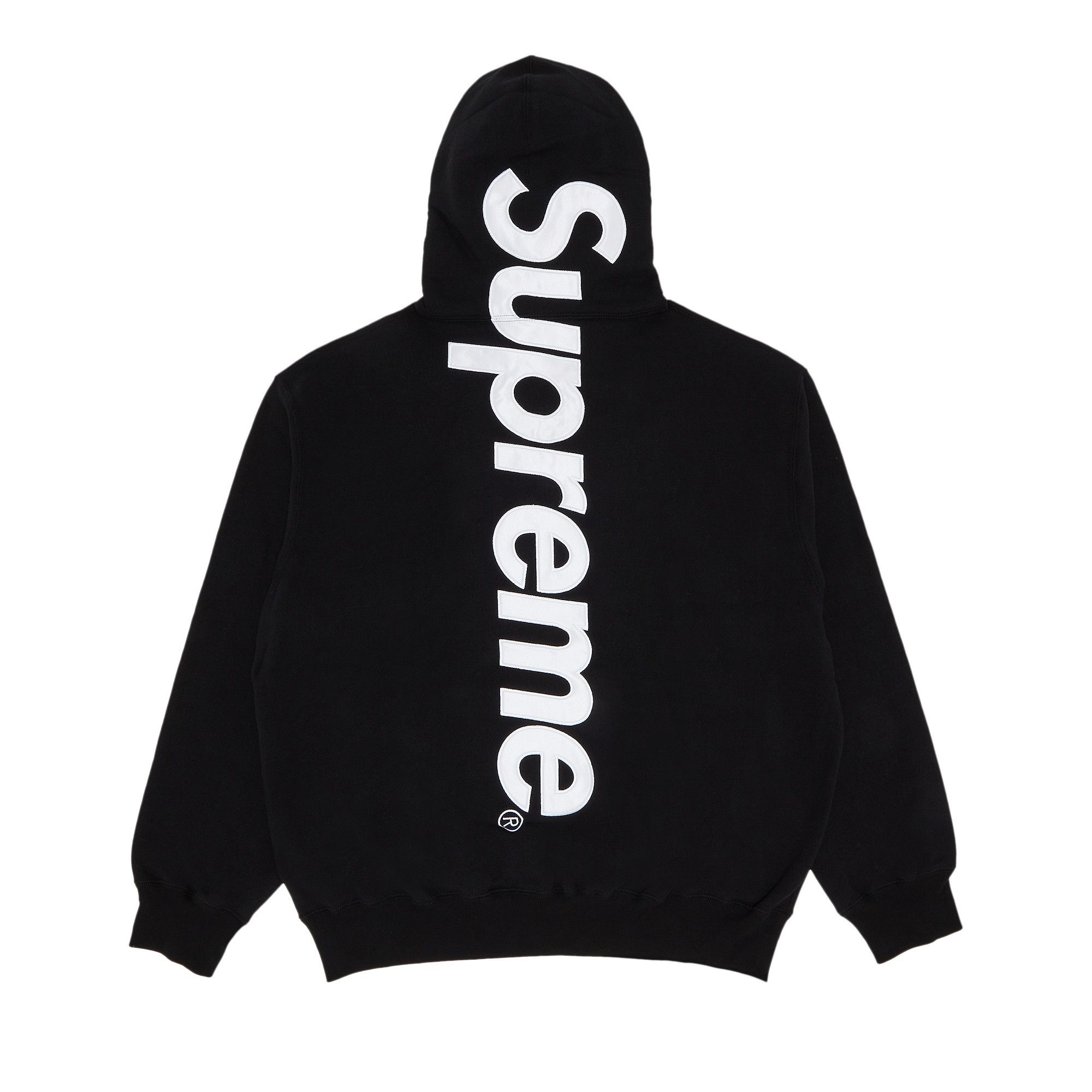 Buy Supreme Satin Appliqué Hooded Sweatshirt 'Black' - FW24SW37