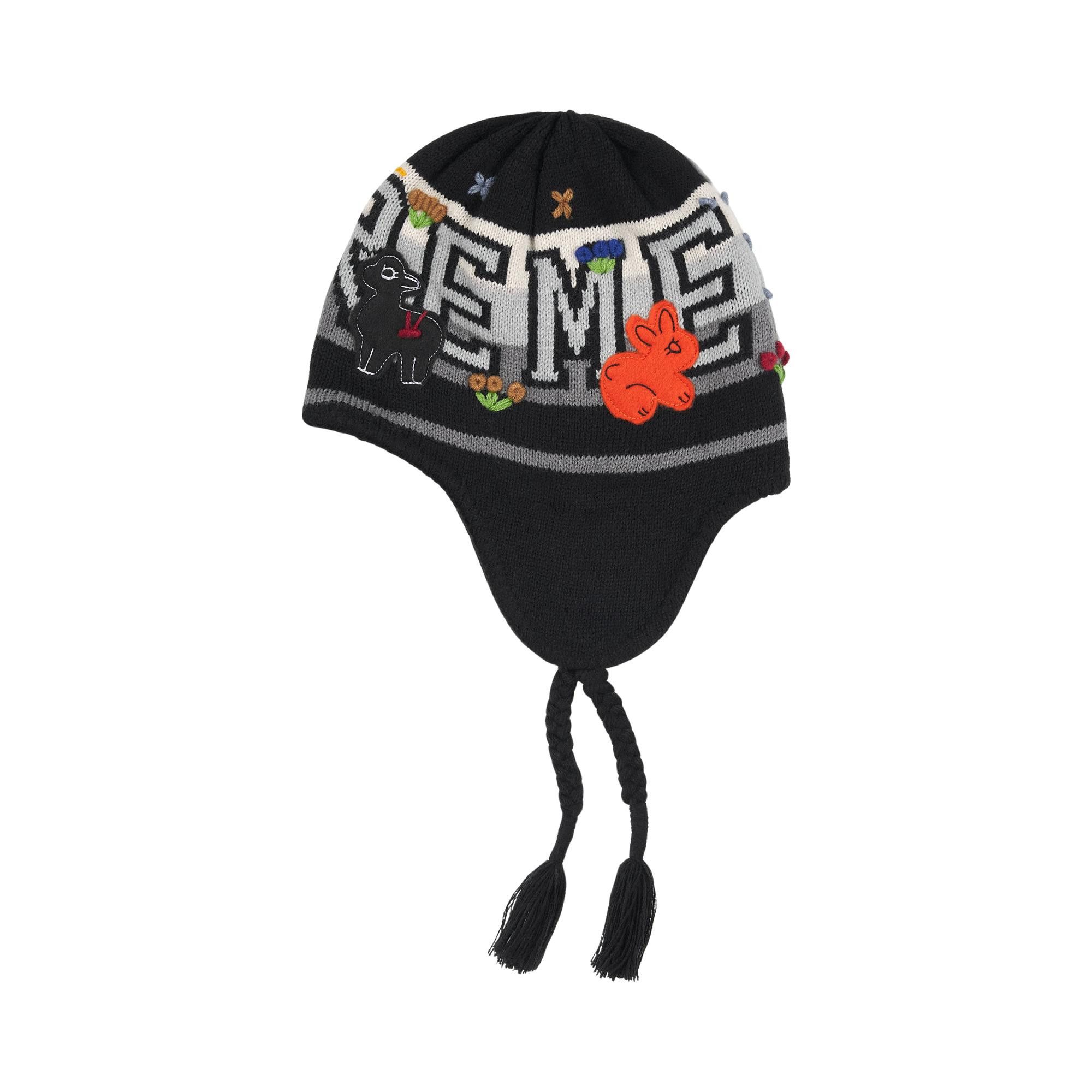 Buy Supreme Felt Appliqué Earflap Beanie 'Black' - FW25BN36 BLACK