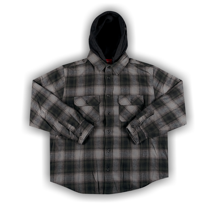 Buy Supreme Hooded Flannel Zip Up Shirt 'Black' - FW21S3 BLACK | GOAT