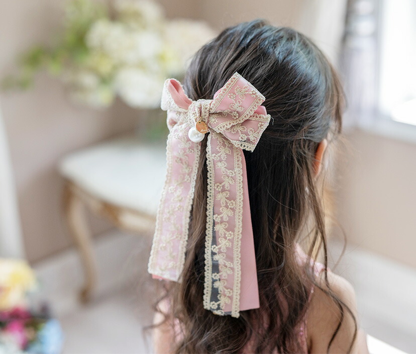 送料無料プリンセスリボン ヘアクリップ 髪飾り 和装 袴にも