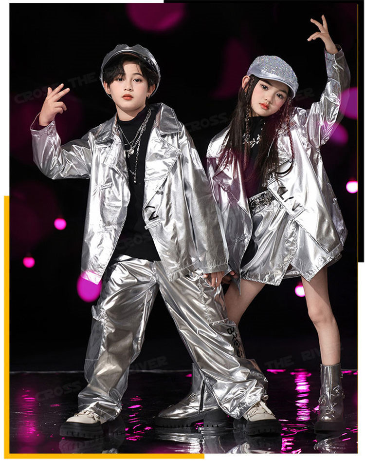 楽天市場】k-pop 衣装 シルバー キッズダンス衣装 セットアップ ヒップ
